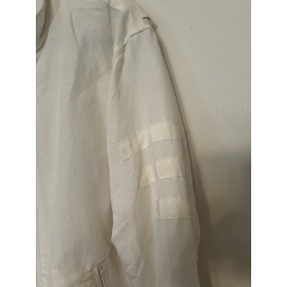 Vtg Report Collection Linen Blend White Bomber Jacket NWOT Size XL Mens Fill Zip - Picture 2 of 8